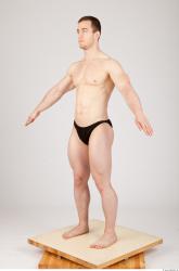 Whole Body Man White Underwear Athletic Studio photo references